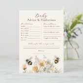 Baby shower Spel Voorspellingen Advies Wensen Kaart (Staand voorkant)