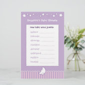 Baby Shower Spel - Woordpuzzel (Staand voorkant)
