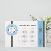 Baby Shower Spel - Woordzoekers (Staand voorkant)