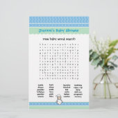 Baby Shower Spel - Woordzoekers (Staand voorkant)