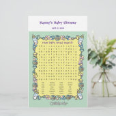 Baby Shower Spel - Woordzoekers (Staand voorkant)