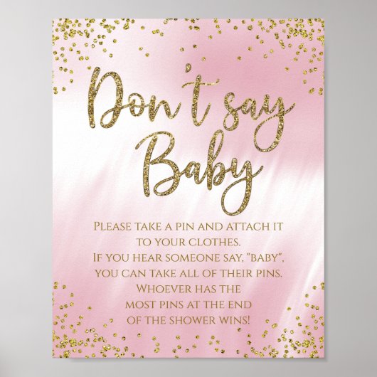 Baby Shower Spel 'Zeg niet Baby' Poster (Voorkant)