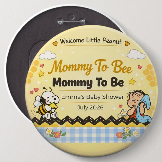 Baby Shower Speldje | Mama To Bee | Klein Peanutje (Voorkant /achterkant)