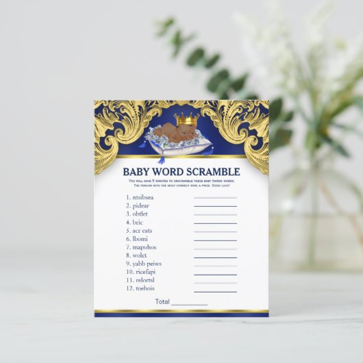 Baby shower Spelen van Afrikaanse prins (Staand voorkant)