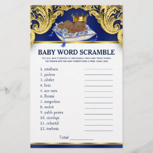 Baby shower Spelen van Afrikaanse prins