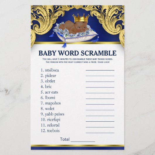 Baby shower Spelen van Afrikaanse prins (Voorkant)