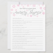 Baby shower spelkaartNursery Rhyme Game Snowflake Kaart (Voorkant)