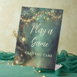 Baby Shower Spellen Betoverde Bos Lantaarns  Reclamebord Met Voetstuk