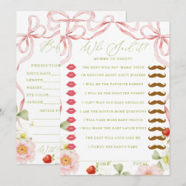Baby Shower Spellen Dubbelzijdig Wie Heeft Het Gez Kaart