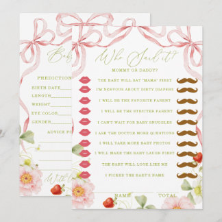 Baby Shower Spellen Dubbelzijdig Wie Heeft Het Gez Kaart