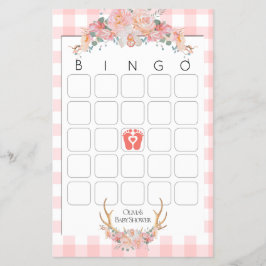 Baby shower Spelletjes Bingo BOHO Baby shower Kora Flyer