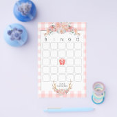 Baby shower Spelletjes Bingo BOHO Baby shower Kora Flyer (Enkel)