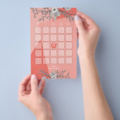 Baby shower Spelletjes Bingo Modern Coral Geometri Flyer (Hand)