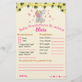 baby shower spelroze en grijze olifantenkaarten