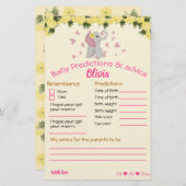 baby shower spelroze en grijze olifantenkaarten (Voorkant / Achterkant)