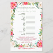 Baby shower Spelroze en ivoren flesjes (Achterkant)