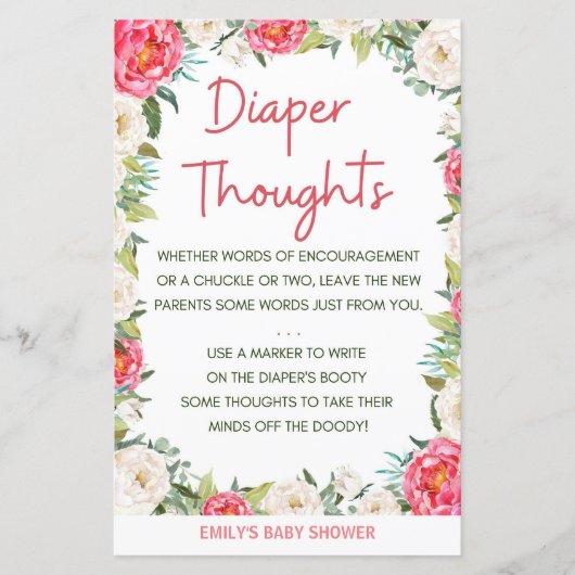 Baby shower Spelroze en ivoren flesjes (Voorkant)