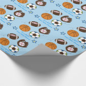 Baby shower sport cadeaupapier (Hoek)