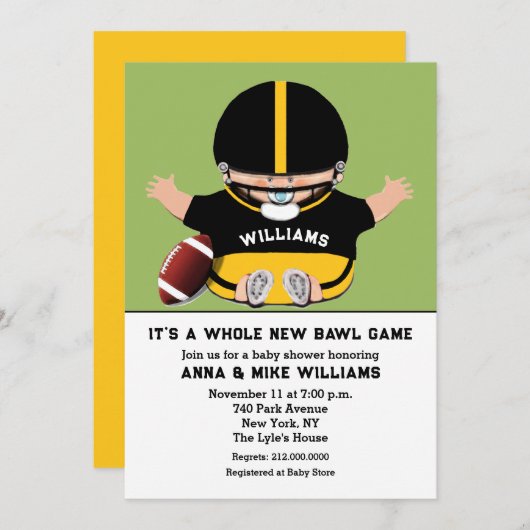 Baby shower sport kaart (Voorkant / Achterkant)