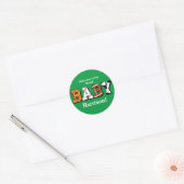 Baby shower sport ronde sticker (Envelop)
