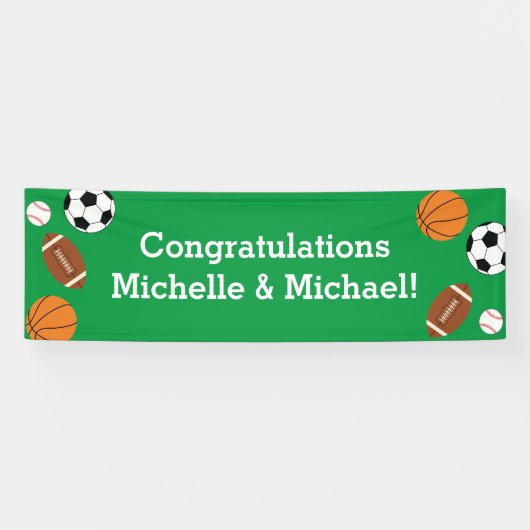 Baby shower sport spandoek (Horizontaal)