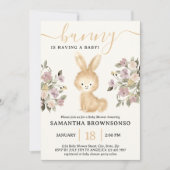 Baby shower Spring Floral Bunny Kaart (Voorkant)