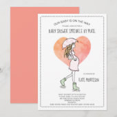 Baby shower springen per post kaart (Voorkant / Achterkant)