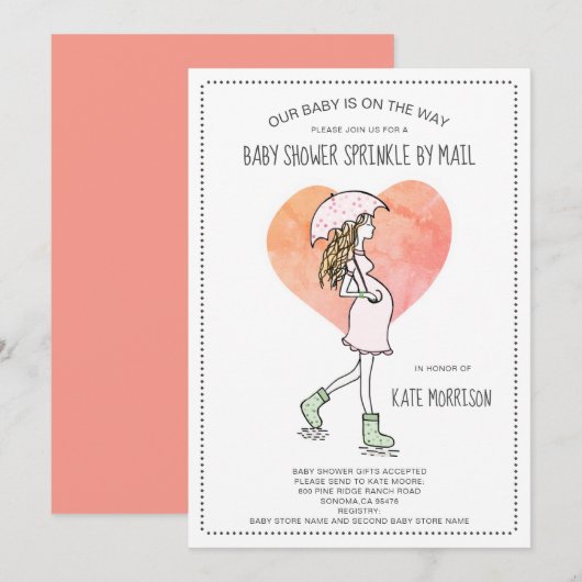 Baby shower springen per post kaart (Voorkant / Achterkant)