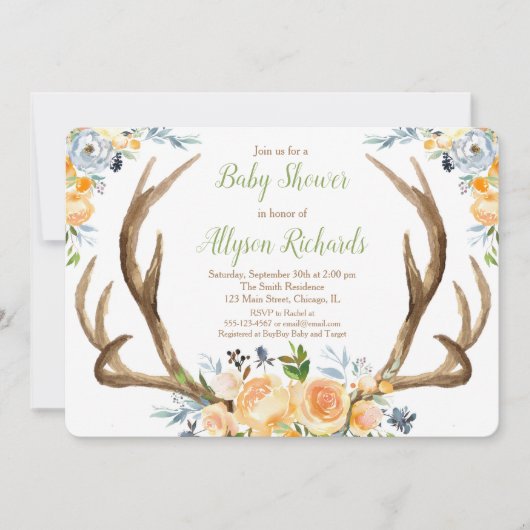 Baby shower sprinkhaan kaart (Voorkant)