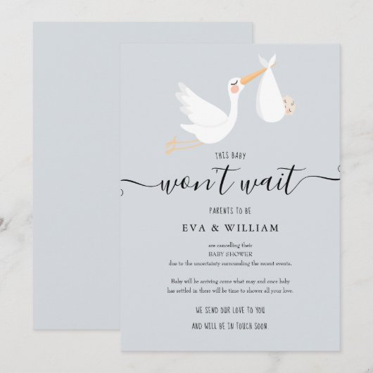 Baby shower, Sprinkle-annuleringskaart Kaart (Voorkant / Achterkant)