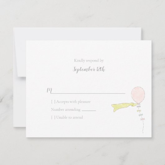 Baby shower Sprinkle Banner en Paraplu RSVP Kaartje (Achterkant)