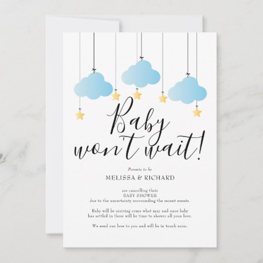 Baby shower, Sprinkle Boy Blue Cancellation Kaart (Voorkant)