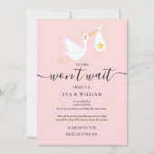 Baby shower Sprinkle Cancellation Roze Kaart (Voorkant)