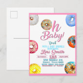 baby shower Sprinkle Donuts Girl Uitnodiging Briefkaart (Voorkant / Achterkant)