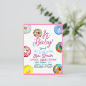baby shower Sprinkle Donuts Girl Uitnodiging Briefkaart (Staand voorkant)