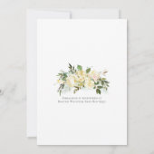 Baby shower Sprinkle Elegant White Roses Floral Kaart (Achterkant)