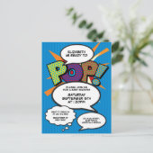 Baby shower Sprinkle Foto Modern Fun Comic Blue Uitnodiging Briefkaart (Staand voorkant)