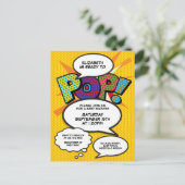 Baby Shower Sprinkle Foto Moderne Fun Comic Uitnodiging Briefkaart (Staand voorkant)