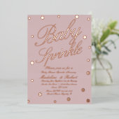 Baby shower Sprinkle Gold Stippen geperst Folie Uitnodiging (Staand Voorkant)