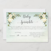 Baby shower Sprinkle Green White Roses Floral (Voorkant)