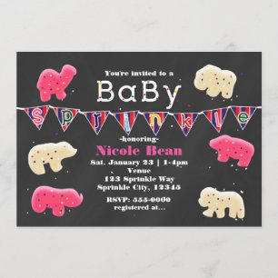 Baby shower Sprinkle Invitations Animal Cookies Kaart