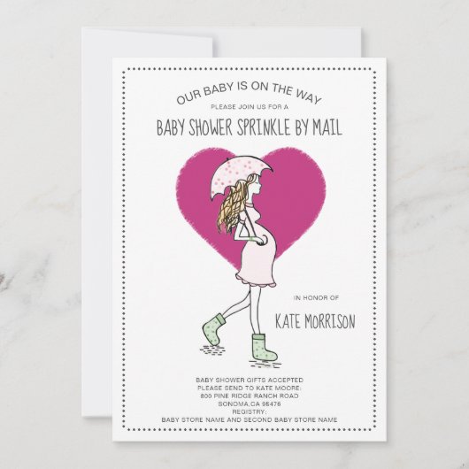 Baby shower Sprinkle Kaart (Voorkant)