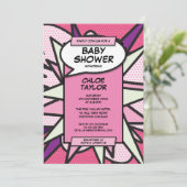 Baby shower Sprinkle Modern Baby Meisje Roze Foto Kaart (Staand voorkant)