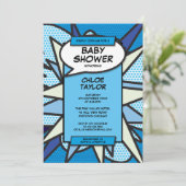 Baby shower Sprinkle Modern Blue Baby Boy Foto Kaart (Staand voorkant)