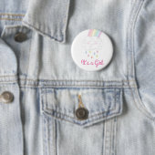 Baby shower Sprinkle Rainbow Raindrop Cloud Ronde Button 5,7 Cm (In situ)