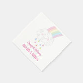 Baby shower Sprinkle Rainbow Raindrop Cloud Servet (Hoek)