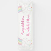 Baby shower Sprinkle Rainbow Raindrop Cloud Spandoek (Verticaal)