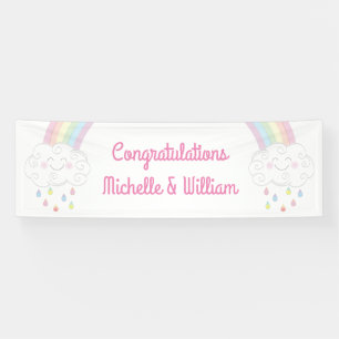Baby shower Sprinkle Rainbow Raindrop Cloud Spandoek