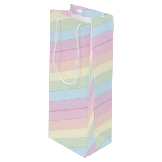 Baby shower Sprinkle Rainbow Raindrop Cloud Wijn Cadeautas (Voorkant Gekanteld)