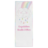 Baby shower Sprinkle Rainbow Raindrop Cloud Wijn Cadeautas (Achterkant)